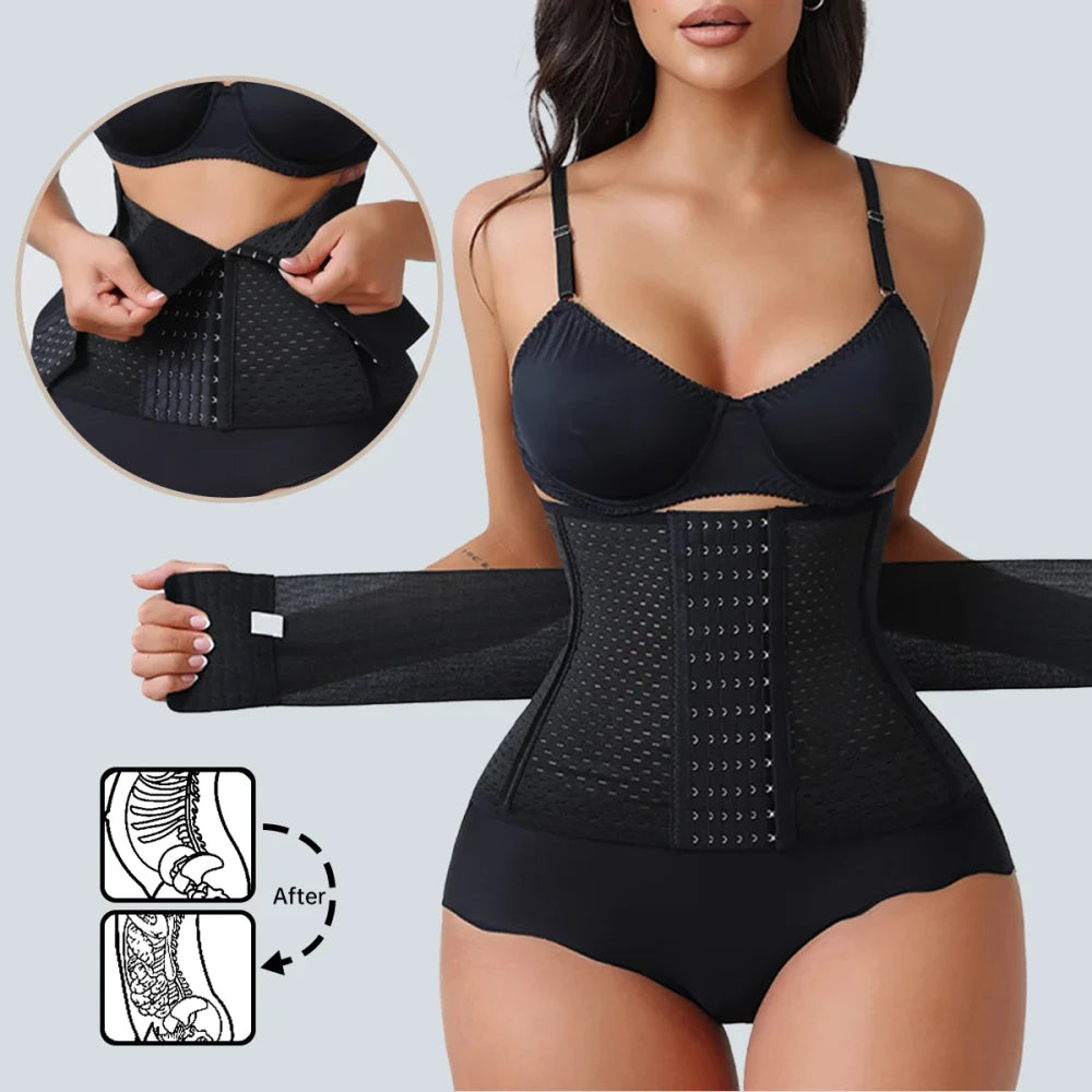 Gaine Sculptante Double Ceinture – Taille Affinée &amp; Ventre Plat