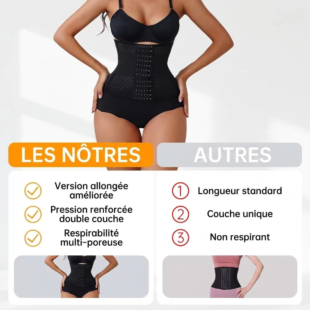 Gaine Sculptante Double Ceinture – Taille Affinée &amp; Ventre Plat